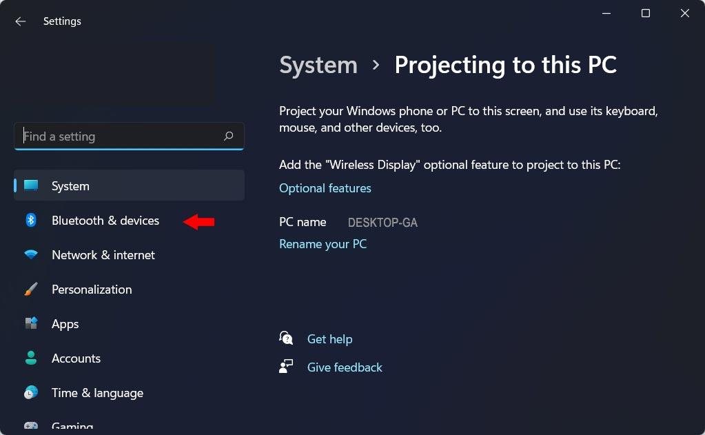 Windows 11 screen Bluetooth & devices menu.